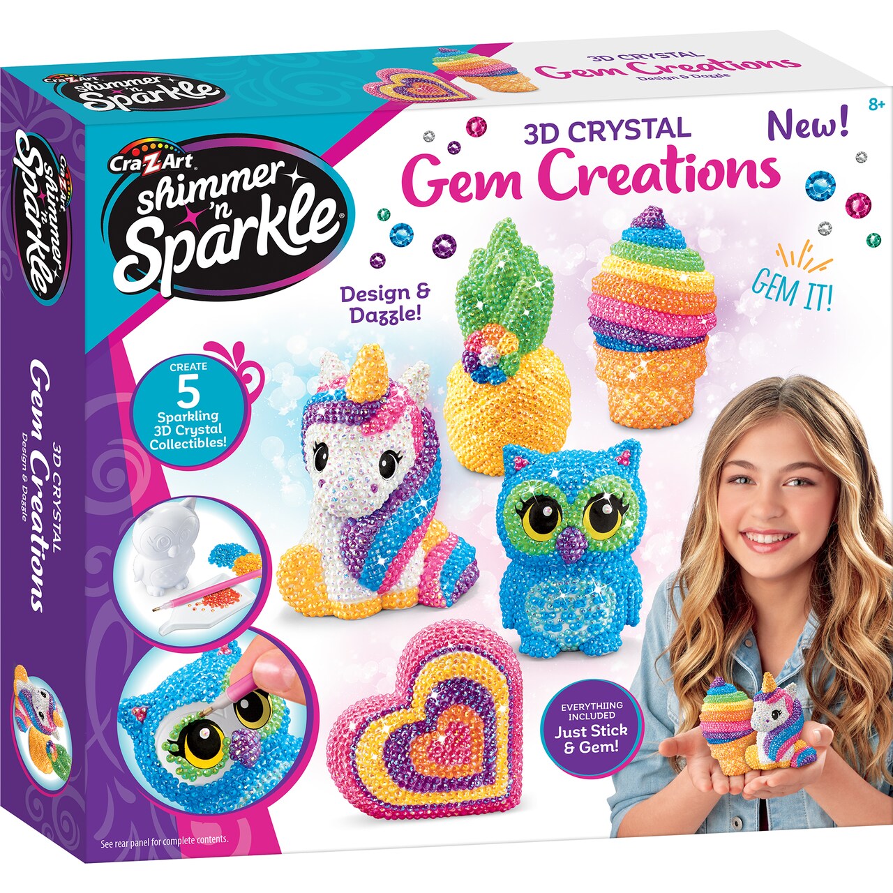 Shimmer ‘n Sparkle: 3D Crystal Gem Creations DIY Collectible Kit, Kids Ages 8+